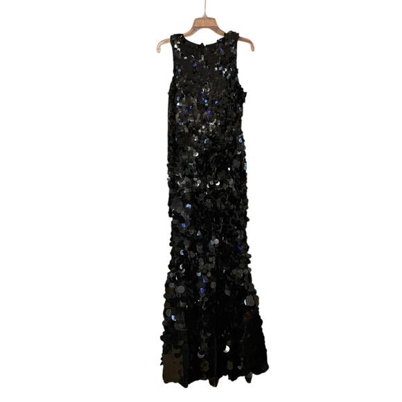 Mac Duggal NWT Size 6 5959 Black Jewel Neckline Sleveless Paillettes Maxi Gown - Picture 8 of 10